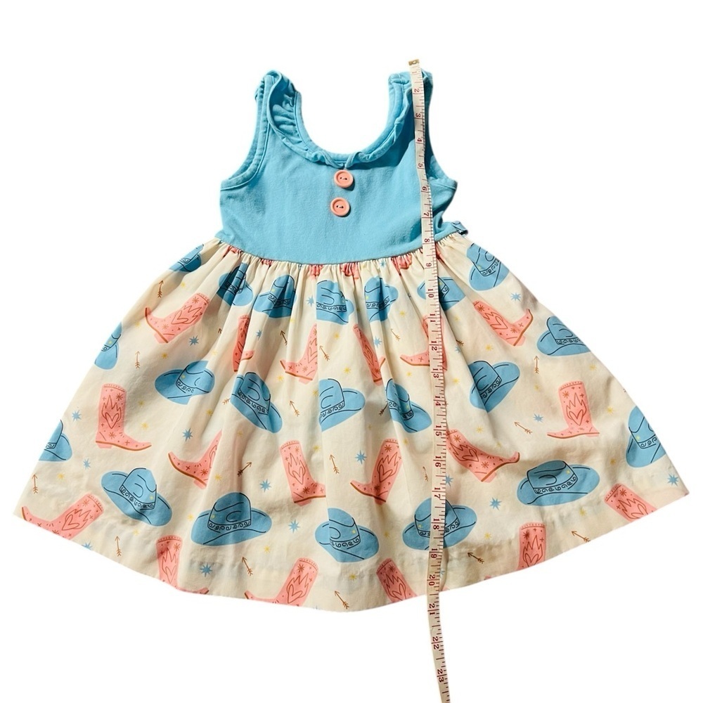 Eleanor Rose Blue, Pink and White Cowgirl Style Sleeveless Dress Size 2 - Picture 5 of 9